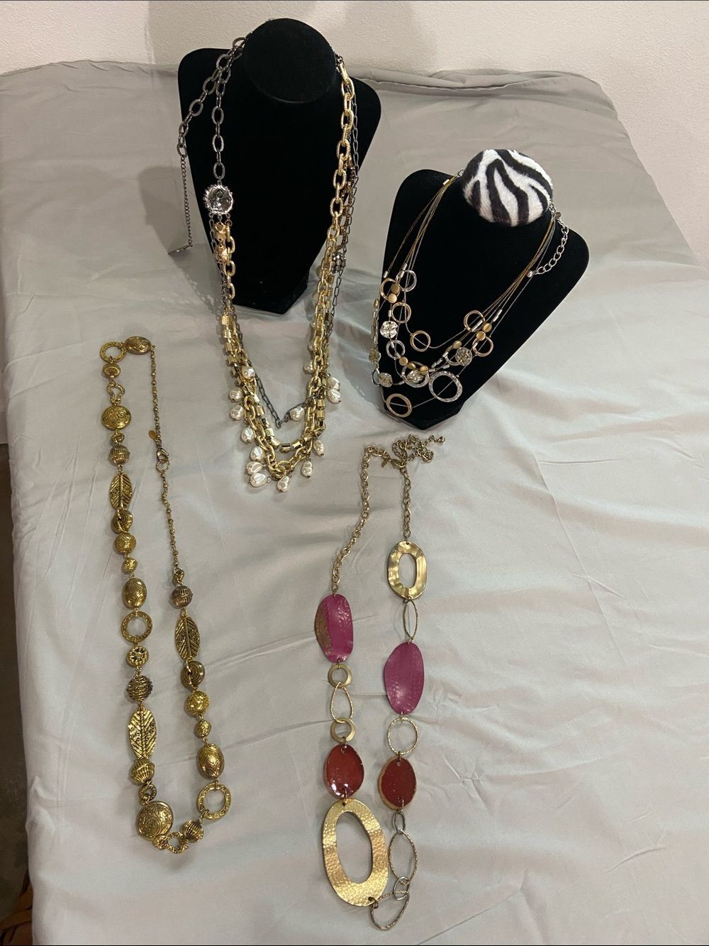 Chico's Gold tone necklace lot of 5